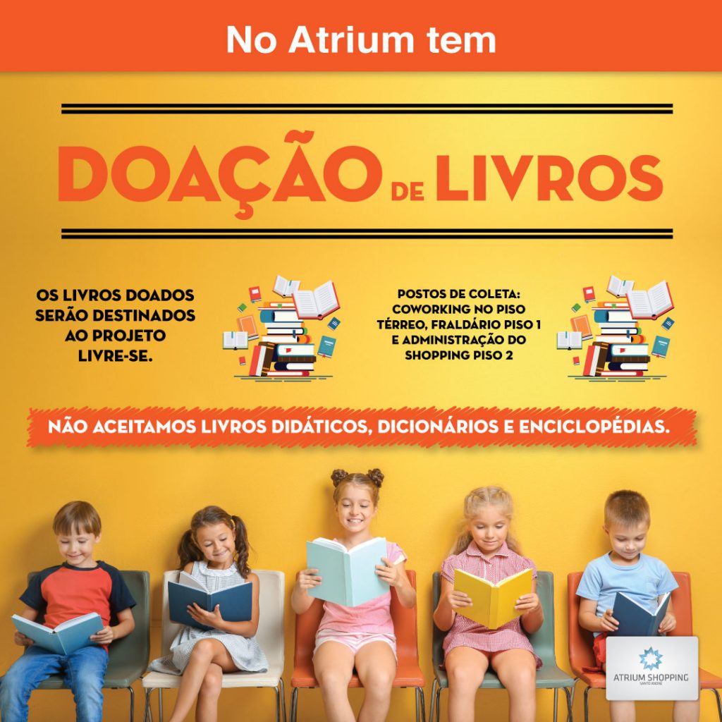 Atrium Shopping arrecada doações de livros