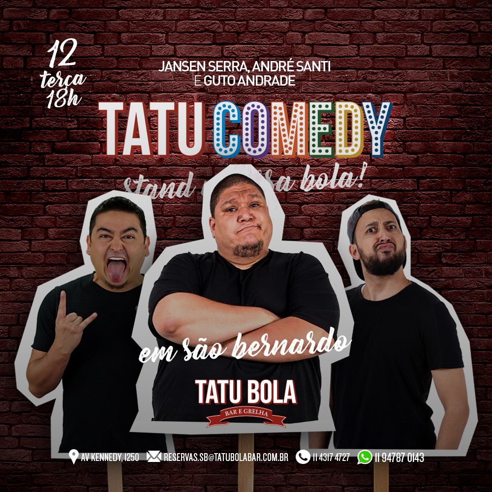 Tatu Bola Bar realiza stand up comedy em SBC