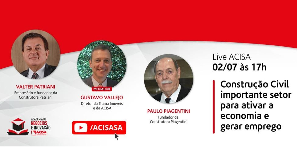 A construção civil na retoma econômica é tema de live