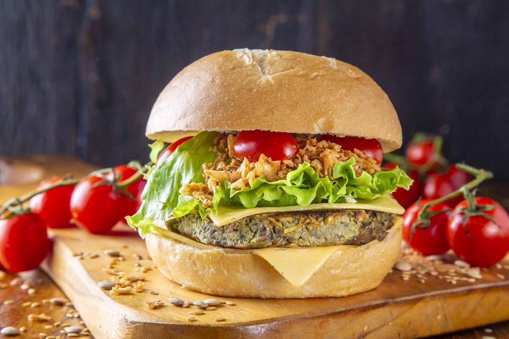 Mania de Churrasco Prime Steak Burger - Hambúrguer Vegetariano - Crispy Veggie