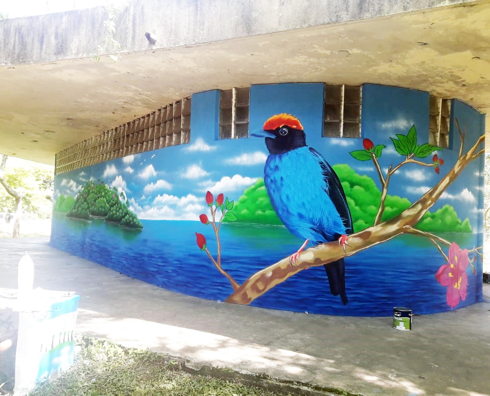 Parque do Pedroso ganha mural com arte em grafite no Dia Mundial da Água