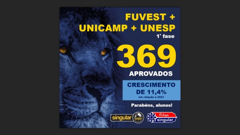 Singular registra 369 aprovações para a 2ª fase dos maiores vestibulares do país