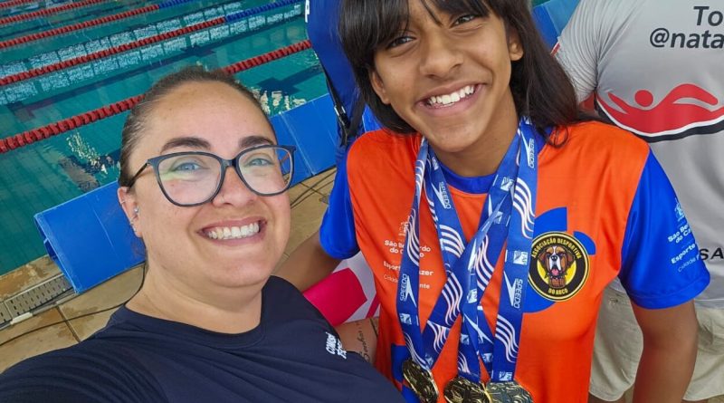 Atleta da Natação de São Bernardo brilha no Paulista Petiz e quebra três recordes na mesma prova