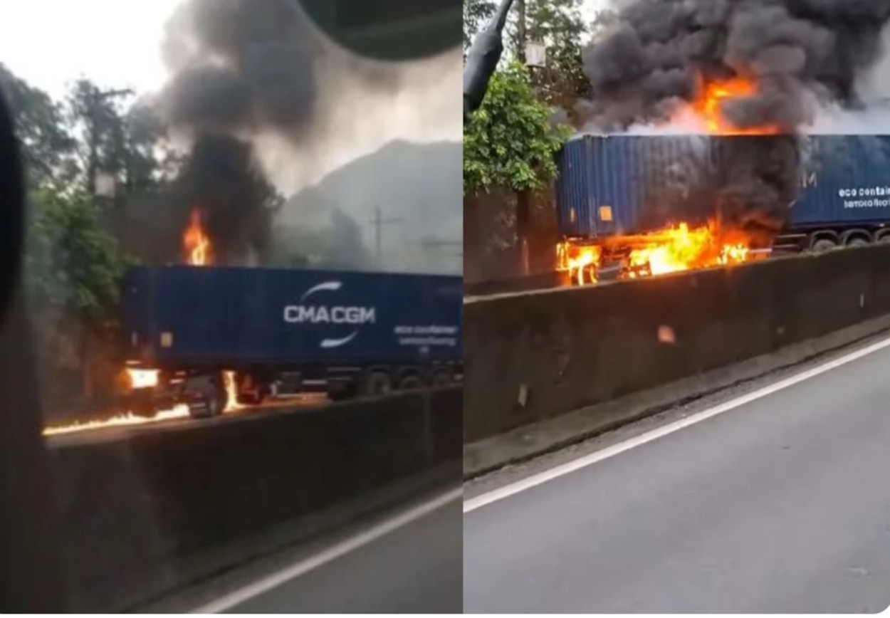 Colisão entre duas carretas na Anchieta deixa duas pessoas sem vida