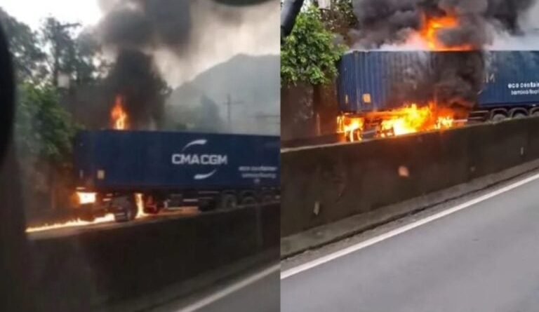 Colisão entre duas carretas na Anchieta deixa duas pessoas sem vida