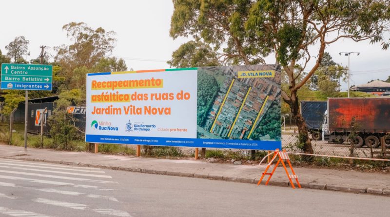 Jardim Vila Nova, em São Bernardo, passa a integrar programa de pavimentação viária