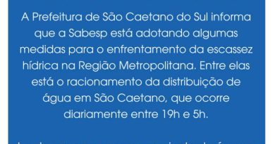 São Caetano entra no racionamento de água da Sabesp