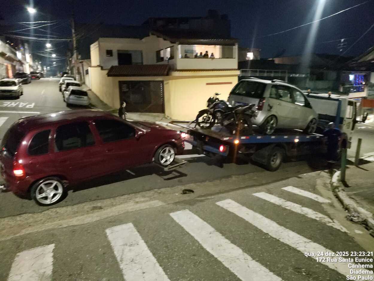 Diadema intensifica fiscalização contra pancadões e som alto e apreende 20 motos e caixas de som