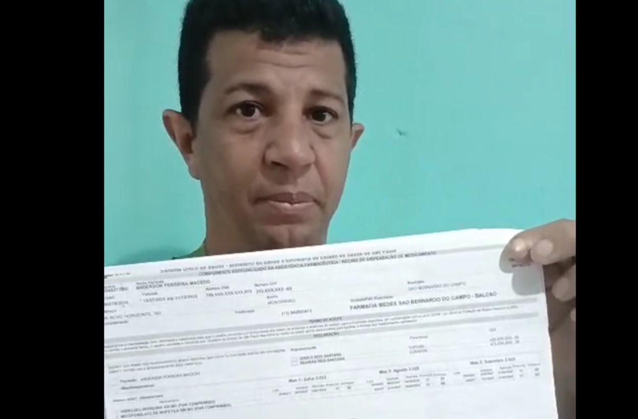 Falta de remédio na Farmácia de Alto Custo afeta morador de São Bernardo; Estado responde