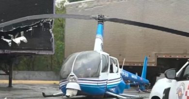 Helicóptero da Band faz pouso forçado em Guarulhos; piloto e cinegrafista passam bem
