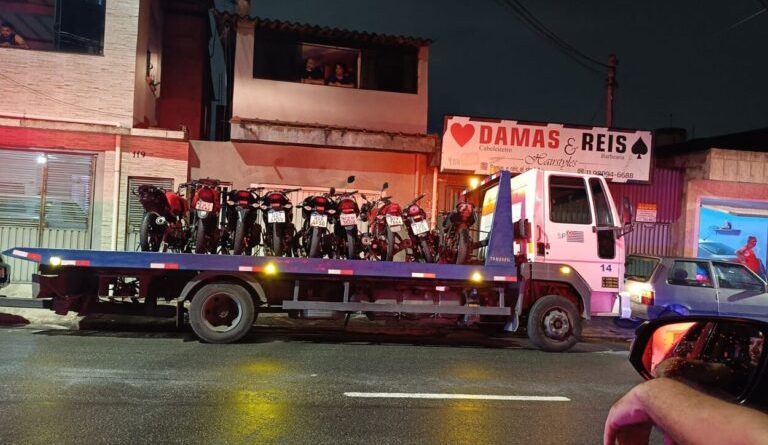 Operação da GCM de Santo André apreende 9 motos, 2 carros  e aplica 14 multas