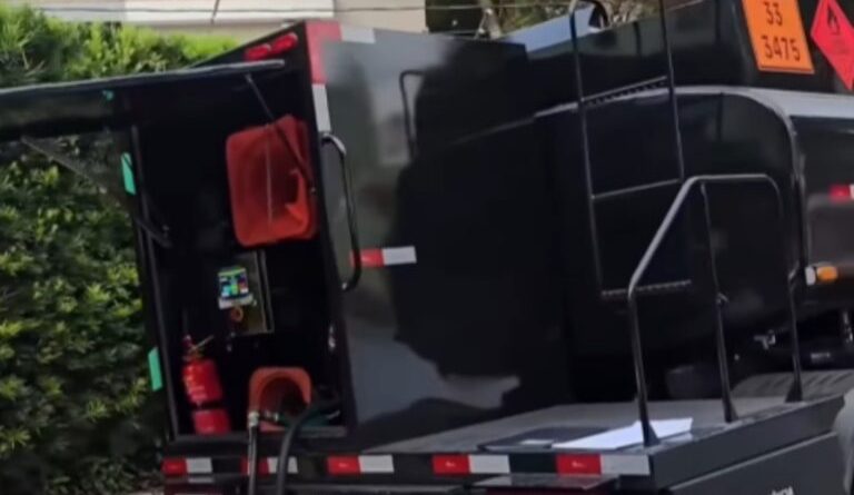 Força-tarefa flagra caminhão abastecendo frota no meio da rua em São Bernardo