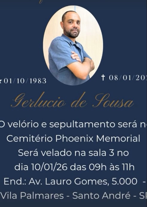 velório e sepultamento ocorreram neste sábado, em Santo André