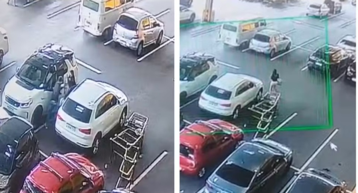 Mulher é sequestrada em estacionamento de supermercado na Zona Sul de SP. Foto Reprodução