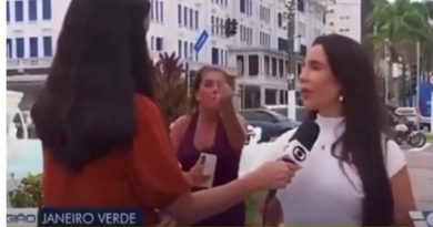 Mulher invade transmissão ao vivo para gritar ‘Globo lixo’ e faz gesto ofensivo