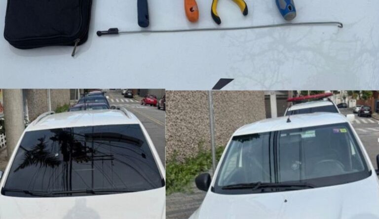 Polícia Militar localiza veículo furtado e apreende materiais utilizados em furto no Parque João Ramalho