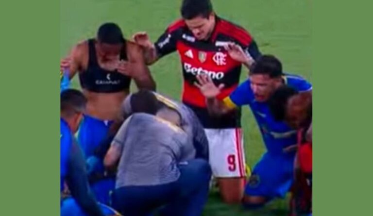 Além do Gramado: Jogadores de Flamengo e Sampaio se unem em oração após susto com volante