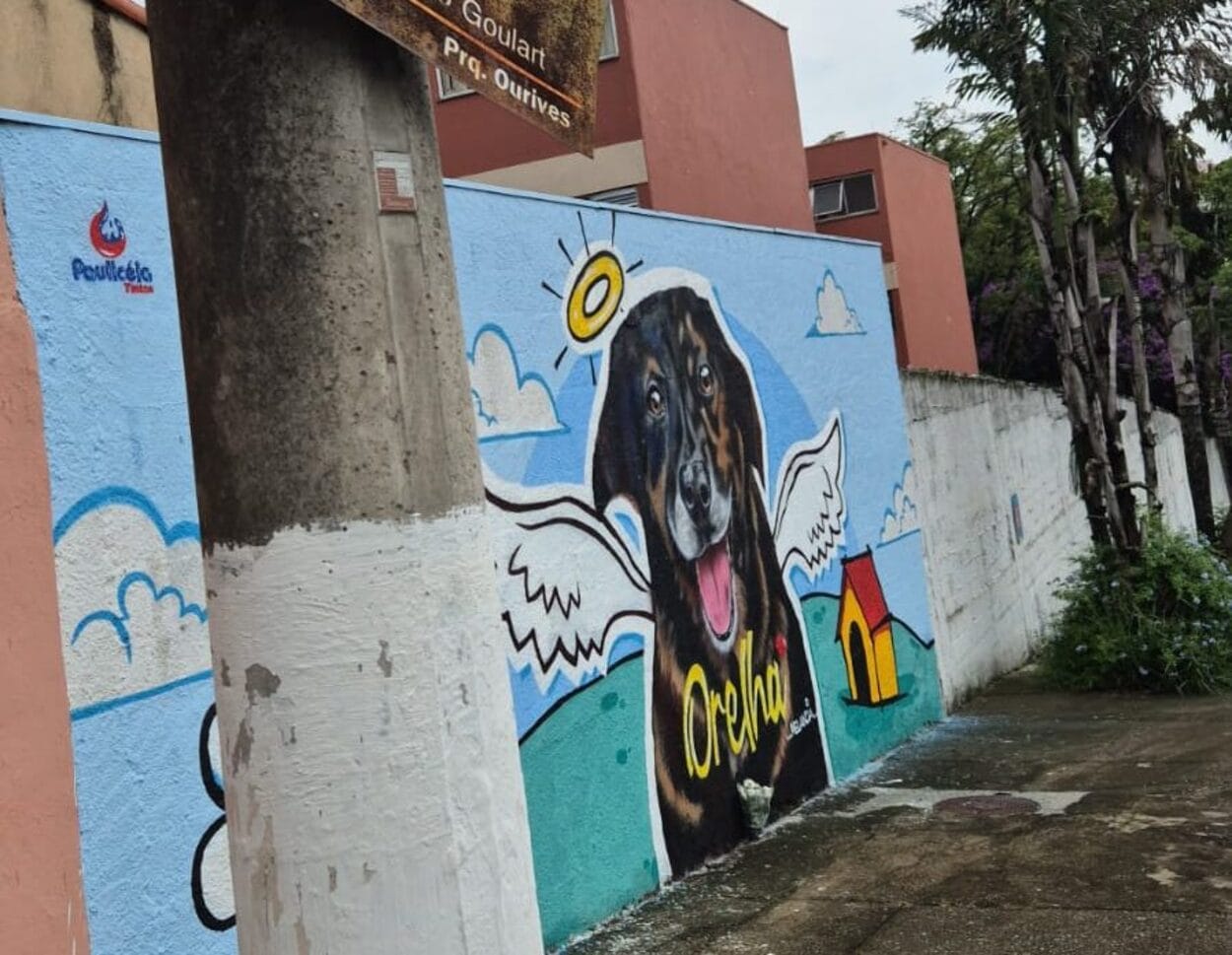 Justiça e Memória: Cão Orelha é homenageado com mural artístico em São Bernardo