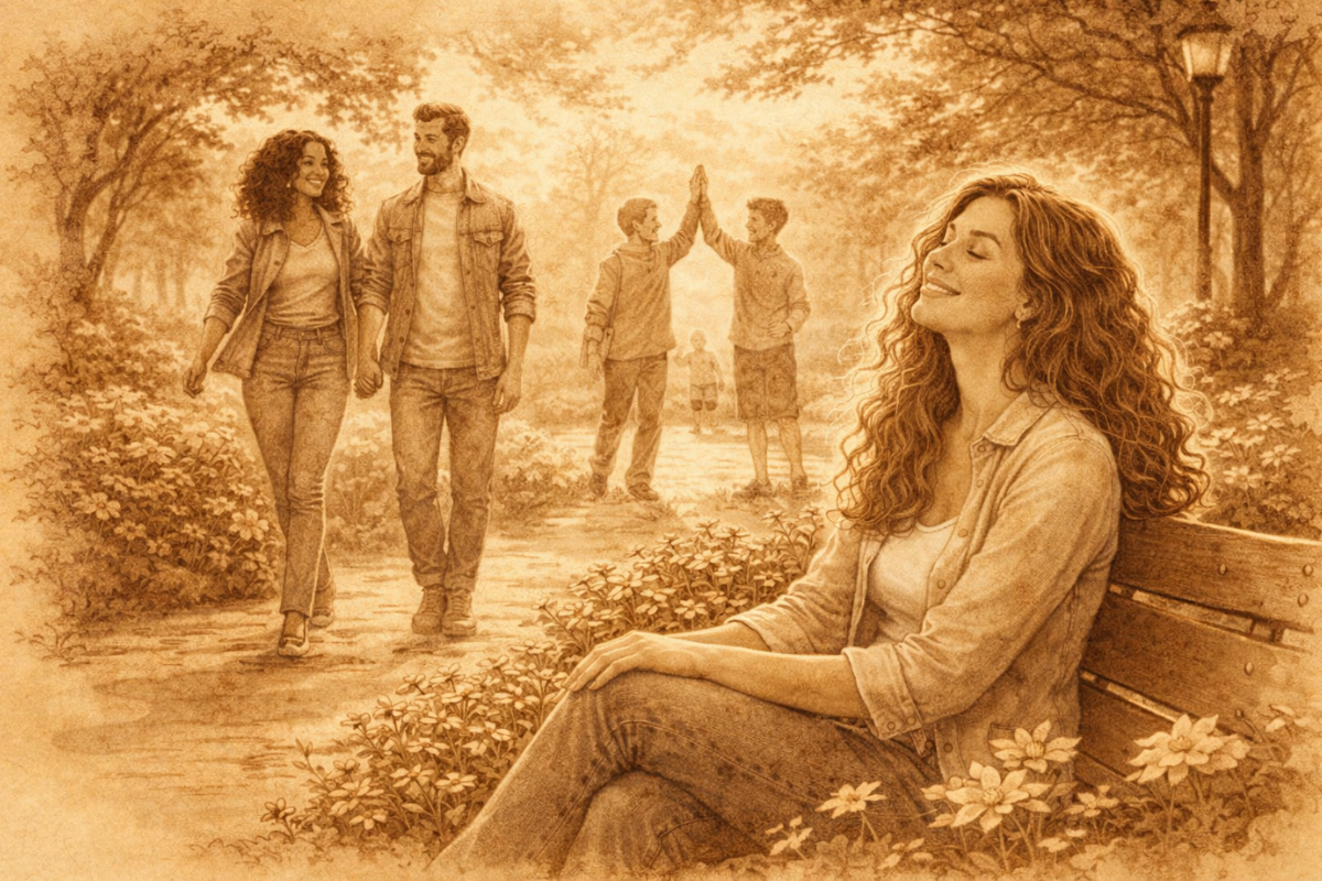 (Arte desenvolvida com IA via ChatGPT) Felicidade também é não ferir ninguém