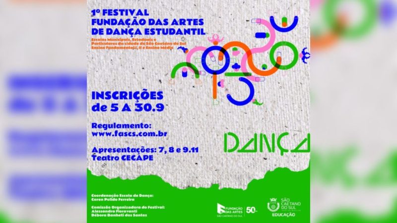 Fundação das Artes abre inscrições para 1º Festival de Dança Estudantil - 2022-09-06 12:28:15