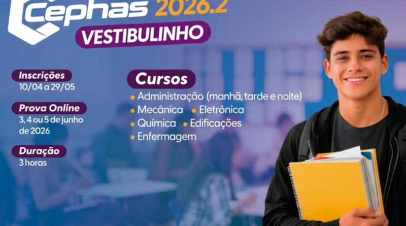 Cephas abre vestibulinho com provas online e 360 vagas - 2026-04-13 09:58:30