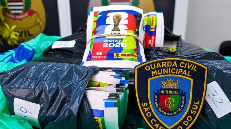 GCM de São Caetano recupera cerca de 500 pacotes de figurinhas da Copa do Mundo 2026 no Bairro Olímpico