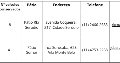 Detran-SP leiloa 531 veículos em Guarulhos e Itaquá