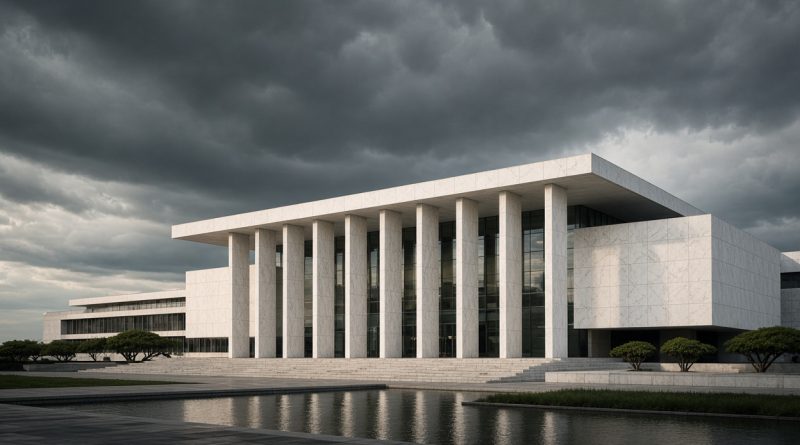 Fachada do Supremo Tribunal Federal em Brasília com céu dramático (imagem ilustrativa)
