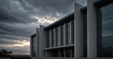 Fachada do Superior Tribunal de Justiça em Brasília com céu nublado (imagem ilustrativa)