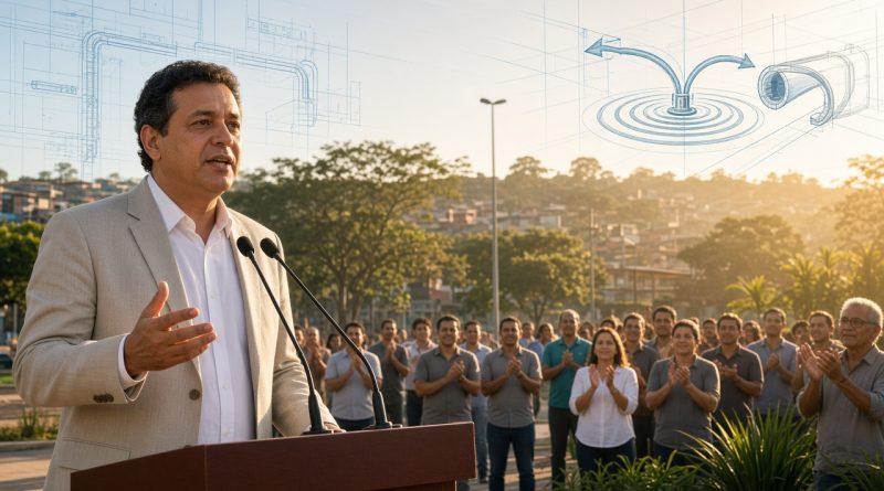 Governador discursa em evento publico com apoiadores em cidade do Grande ABC - imagem ilustrativa