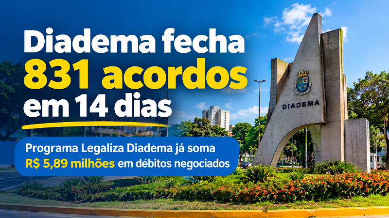 Diadema fecha 831 acordos em 14 dias