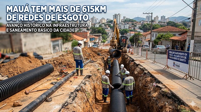 Mauá tem mais de 615Km de redes de esgoto