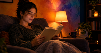 Por que tela preta conforta e livro preto cansa? O truque da luz indireta que salva sua visão à noite