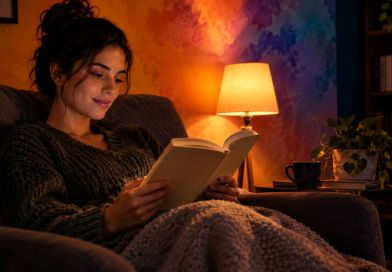 Por que tela preta conforta e livro preto cansa? O truque da luz indireta que salva sua visão à noite