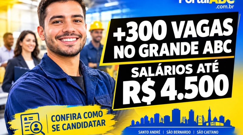 Seleção de vagas de emprego abertas no Grande ABC Paulista
