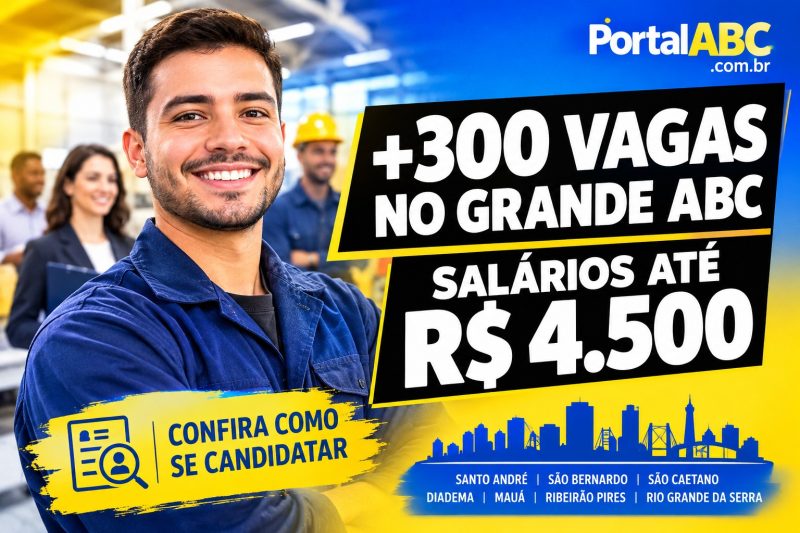 Seleção de vagas de emprego abertas no Grande ABC Paulista
